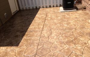 brown stamped concrete patio