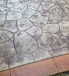 stamped concrete with decorative curb